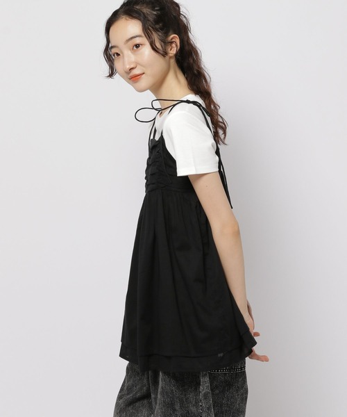 niko and...（ニコアンド）の「ボリュームギャザーキャミソール（キャミソール・レディース・イエロー/ホワイト/ブラック・FREE）」の3枚目の写真