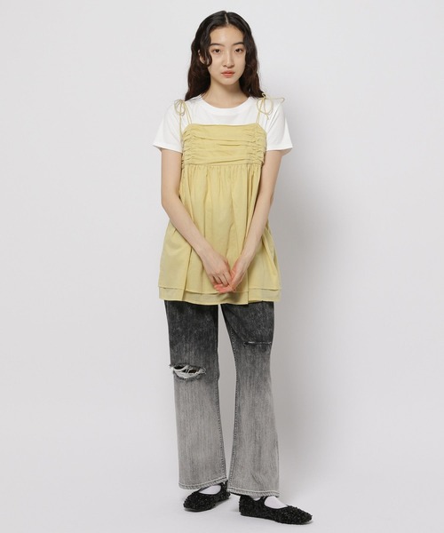 niko and...（ニコアンド）の「ボリュームギャザーキャミソール（キャミソール・レディース・イエロー/ホワイト/ブラック・FREE）」の15枚目の写真