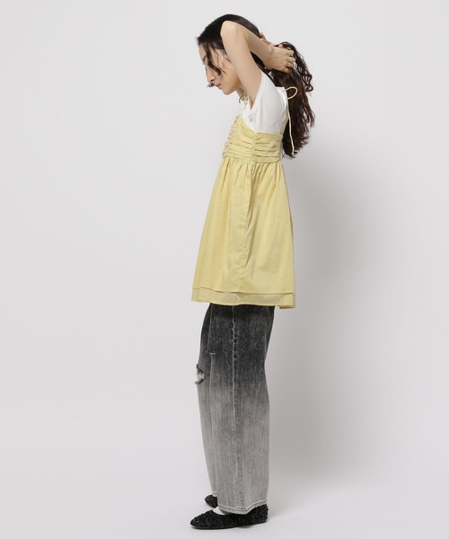 niko and...（ニコアンド）の「ボリュームギャザーキャミソール（キャミソール・レディース・イエロー/ホワイト/ブラック・FREE）」の14枚目の写真