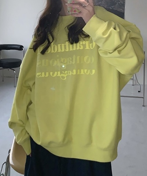 H.TOKYO(エイチトウキョウ)の「メッセージプリントスウェット(スウェット・レディース・ライトベージュ/マスタード/パープル・XX-LARGE/X-LARGE/LARGE/MEDIUM)」の12枚目の写真