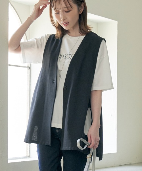 ikka(イッカ)の「【親子コーデ】テーラードジレ(ベスト・レディース・ブラック/ベージュ・M/L/S)」の7枚目の写真