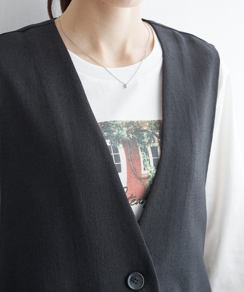 ikka(イッカ)の「【親子コーデ】テーラードジレ(ベスト・レディース・ブラック/ベージュ・M/L/S)」の13枚目の写真