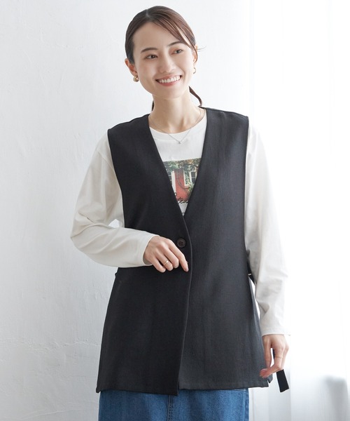 ikka(イッカ)の「【親子コーデ】テーラードジレ(ベスト・レディース・ブラック/ベージュ・M/L/S)」の9枚目の写真