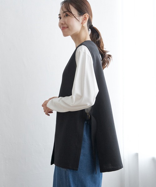 ikka(イッカ)の「【親子コーデ】テーラードジレ(ベスト・レディース・ブラック/ベージュ・M/L/S)」の10枚目の写真