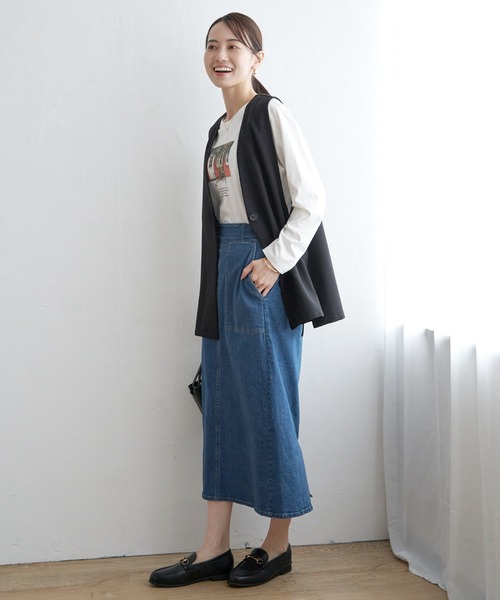 ikka(イッカ)の「【親子コーデ】テーラードジレ(ベスト・レディース・ブラック/ベージュ・M/L/S)」の20枚目の写真