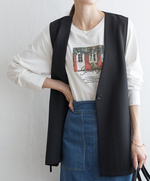 ikka(イッカ)の「【親子コーデ】テーラードジレ(ベスト・レディース・ブラック/ベージュ・M/L/S)」の21枚目の写真