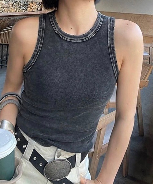 LYEON(リヨン)の「ピグメントアメスリタンクトップ(タンクトップ・レディース・グレー/ブラック・FREE)」の11枚目の写真