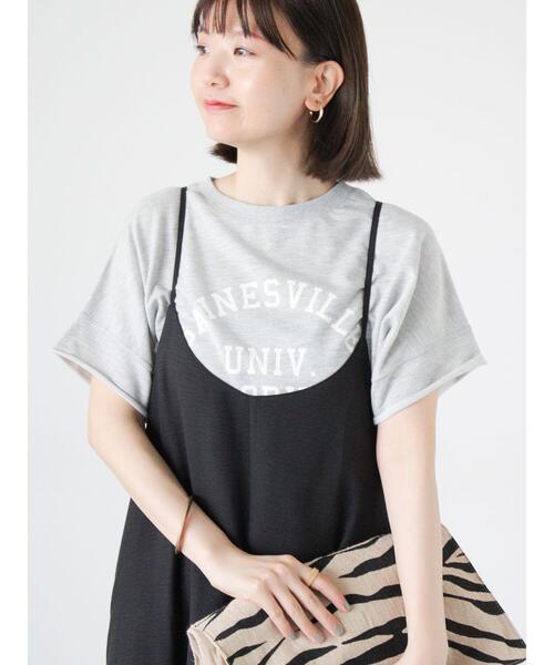 Lugnoncure(ルノンキュール)の「カットオフプリントミニ裏毛トップス(Tシャツ/カットソー・レディース・グレー/オフホワイト/チャコールグレー・F)」の10枚目の写真