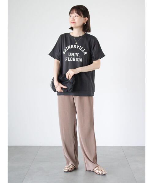 Lugnoncure(ルノンキュール)の「カットオフプリントミニ裏毛トップス(Tシャツ/カットソー・レディース・グレー/オフホワイト/チャコールグレー・F)」の22枚目の写真