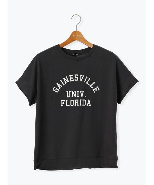 Lugnoncure(ルノンキュール)の「カットオフプリントミニ裏毛トップス(Tシャツ/カットソー・レディース・グレー/オフホワイト/チャコールグレー・F)」の18枚目の写真