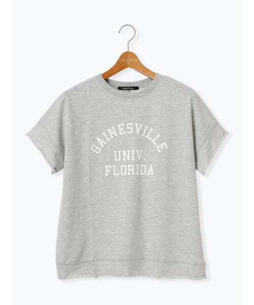 Lugnoncure(ルノンキュール)の「カットオフプリントミニ裏毛トップス(Tシャツ/カットソー・レディース・グレー/オフホワイト/チャコールグレー・F)」の17枚目の写真