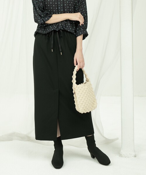 OPAQUE.CLIP（オペークドットクリップ）の「◆《美人百花掲載》ピンストライプイージーナロースカート【洗濯機洗い可】（スカート・レディース・ブラック/ネイビー系2/グレー系その他3・38/40/42）」の19枚目の写真