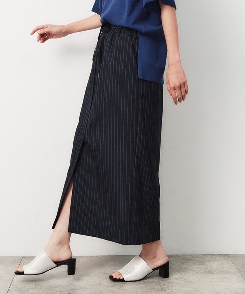 OPAQUE.CLIP（オペークドットクリップ）の「◆《美人百花掲載》ピンストライプイージーナロースカート【洗濯機洗い可】（スカート・レディース・ブラック/ネイビー系2/グレー系その他3・38/40/42）」の18枚目の写真