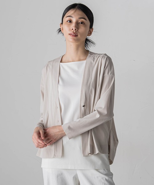 【セール】シアーカットソーカーディガン≪洗濯機で洗える/接触冷感≫（Tシャツ/カットソー）｜la.f…（ラエフ）