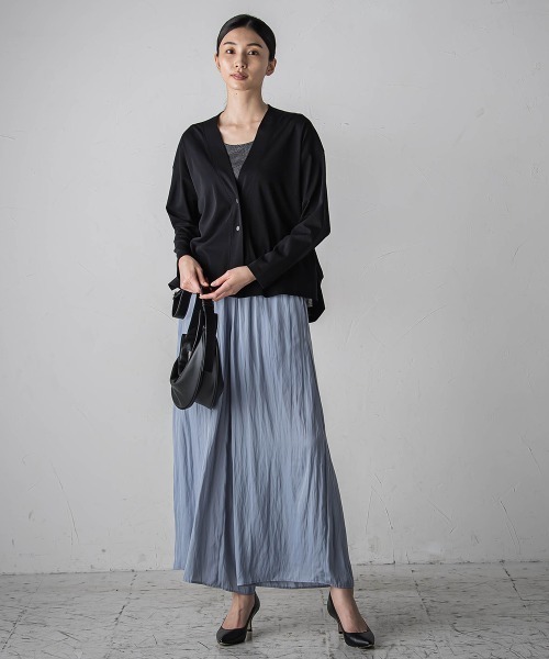 【セール】シアーカットソーカーディガン≪洗濯機で洗える/接触冷感≫（Tシャツ/カットソー）｜la.f…（ラエフ）