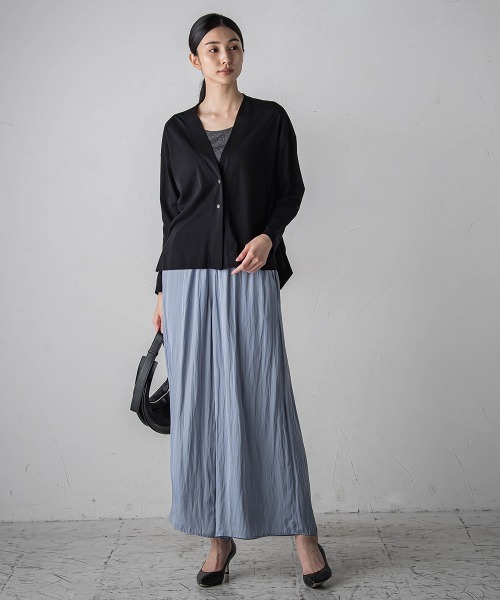 【セール】シアーカットソーカーディガン≪洗濯機で洗える/接触冷感≫（Tシャツ/カットソー）｜la.f…（ラエフ）