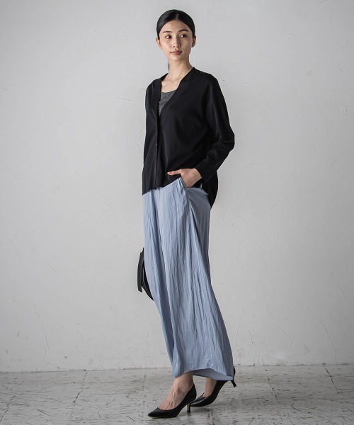 【セール】シアーカットソーカーディガン≪洗濯機で洗える/接触冷感≫（Tシャツ/カットソー）｜la.f…（ラエフ）