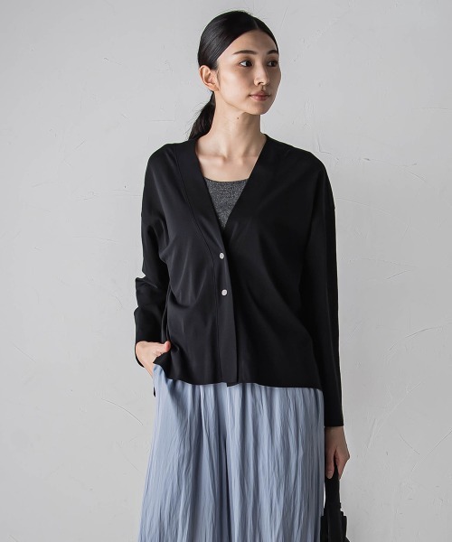 【セール】シアーカットソーカーディガン≪洗濯機で洗える/接触冷感≫（Tシャツ/カットソー）｜la.f…（ラエフ）