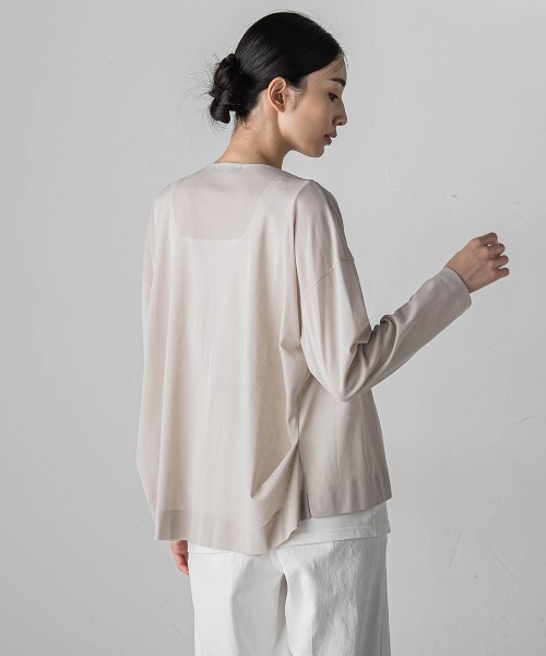 【セール】シアーカットソーカーディガン≪洗濯機で洗える/接触冷感≫（Tシャツ/カットソー）｜la.f…（ラエフ）