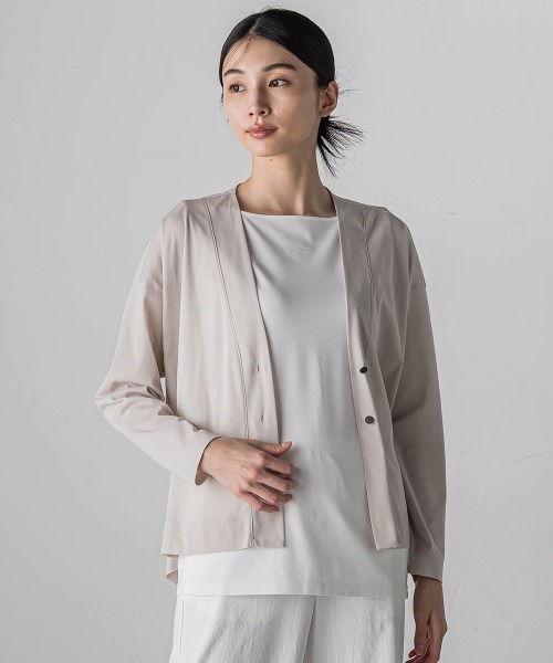 【セール】シアーカットソーカーディガン≪洗濯機で洗える/接触冷感≫（Tシャツ/カットソー）｜la.f…（ラエフ）