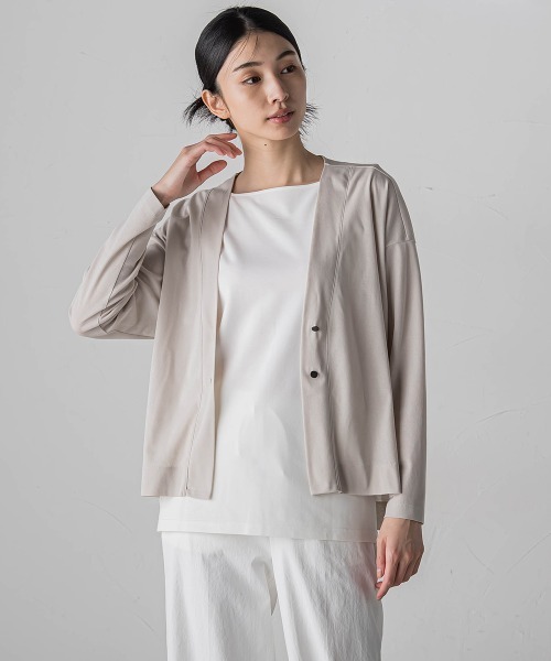 【セール】シアーカットソーカーディガン≪洗濯機で洗える/接触冷感≫（Tシャツ/カットソー）｜la.f…（ラエフ）