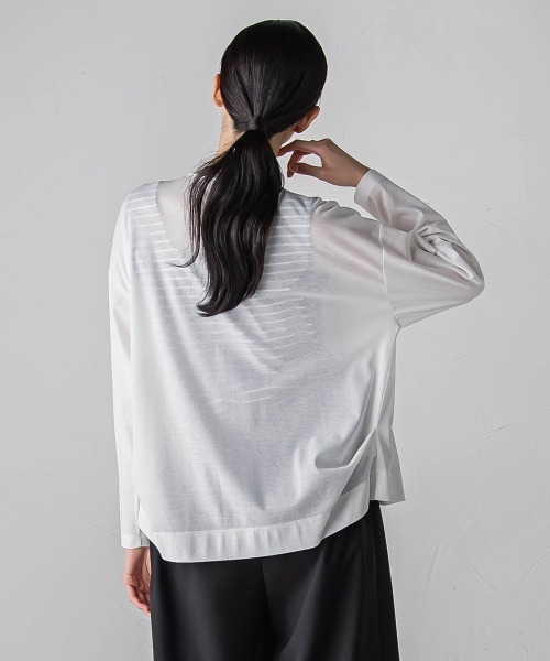 【セール】シアーカットソーカーディガン≪洗濯機で洗える/接触冷感≫（Tシャツ/カットソー）｜la.f…（ラエフ）