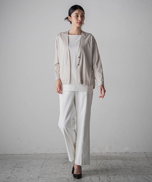 【セール】シアーカットソーカーディガン≪洗濯機で洗える/接触冷感≫（Tシャツ/カットソー）｜la.f…（ラエフ）