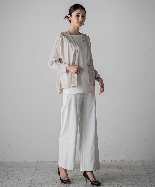 【セール】シアーカットソーカーディガン≪洗濯機で洗える/接触冷感≫（Tシャツ/カットソー）｜la.f…（ラエフ）