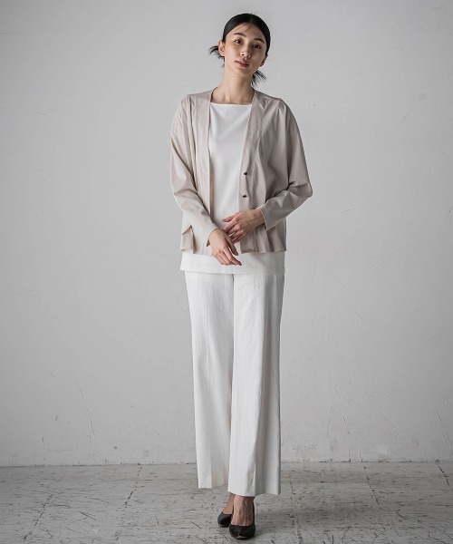 【セール】シアーカットソーカーディガン≪洗濯機で洗える/接触冷感≫（Tシャツ/カットソー）｜la.f…（ラエフ）