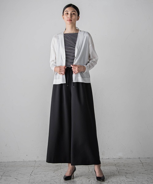 【セール】シアーカットソーカーディガン≪洗濯機で洗える/接触冷感≫（Tシャツ/カットソー）｜la.f…（ラエフ）