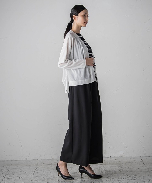 【セール】シアーカットソーカーディガン≪洗濯機で洗える/接触冷感≫（Tシャツ/カットソー）｜la.f…（ラエフ）