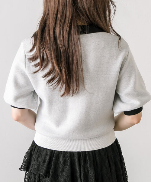 Miffy（ ミッフィー）の「miffyポロニット（ニット/セーター・レディース・ピンク/ブラック/オフホワイト・FREE）」の6枚目の写真