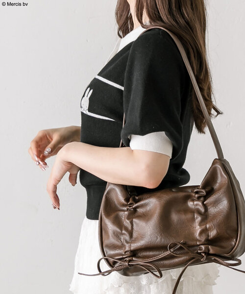 Miffy（ ミッフィー）の「miffyポロニット（ニット/セーター・レディース・ピンク/ブラック/オフホワイト・FREE）」の12枚目の写真