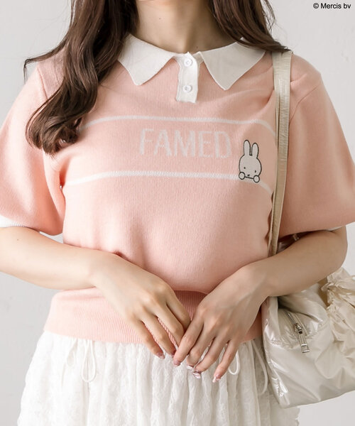 Miffy（ ミッフィー）の「miffyポロニット（ニット/セーター・レディース・ピンク/ブラック/オフホワイト・FREE）」の21枚目の写真