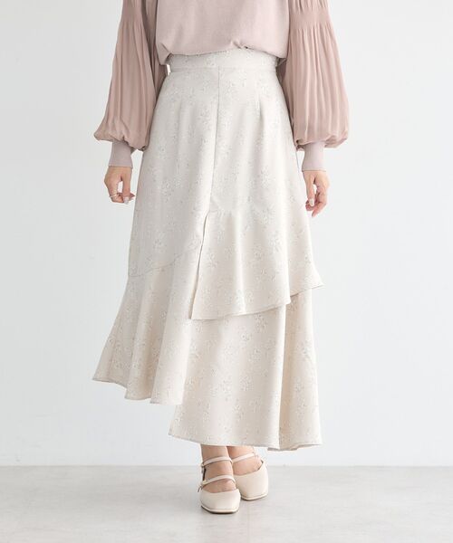 earth music&ecology（アースミュージックアンドエコロジー）の「フラワーアシメティアードスカート（スカート・レディース・サックスブルー/ブラック/ベージュ・M/S）」の15枚目の写真