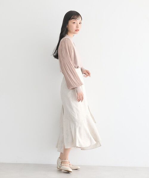 earth music&ecology（アースミュージックアンドエコロジー）の「フラワーアシメティアードスカート（スカート・レディース・サックスブルー/ブラック/ベージュ・M/S）」の18枚目の写真