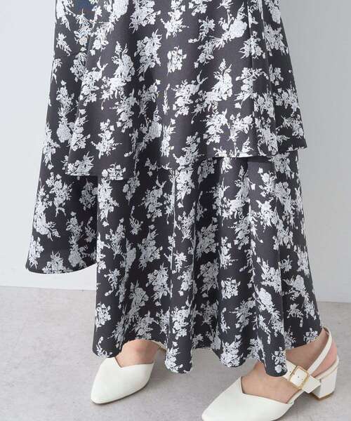 earth music&ecology（アースミュージックアンドエコロジー）の「フラワーアシメティアードスカート（スカート・レディース・サックスブルー/ブラック/ベージュ・M/S）」の21枚目の写真