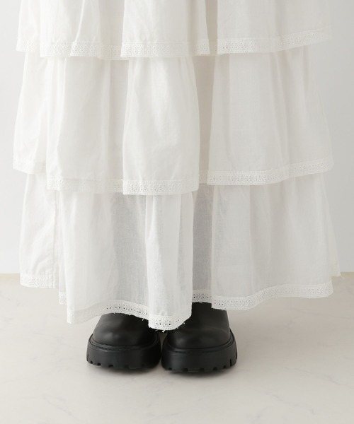 RAGEBLUE（レイジブルー）の「コットンティアードフリルスカート（スカート・レディース・オフホワイト/ブラック・FREE）」の18枚目の写真