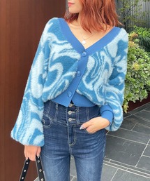 SPIRALGIRL | マーブルパターンシャギーニットカーディガン(カーディガン/ボレロ)