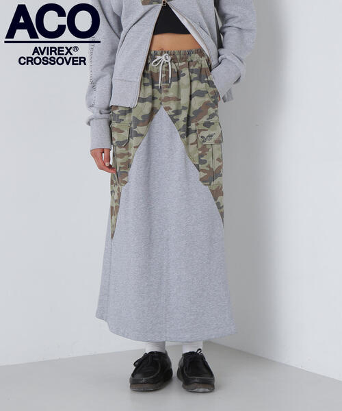 AVIREX（アヴィレックス）の「《CROSSOVER》RIPSTOP COMBI SKIRT/リップストップ コンビススカート クロスオーバー（スカート・レディース・ブラック/グレー/オリーブ系・F）」の3枚目の写真