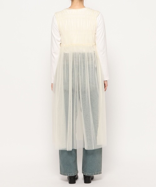 LOWRYS FARM(ローリーズファーム)の「2WAYチュールノースリワンピース 139991(ワンピース・レディース・アイボリー/ブラック/ベージュ・FREE)」の4枚目の写真