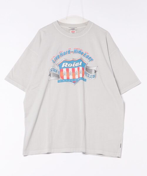 roial(ロイアル)の「DESIGN TEE/ROIAL(ロイアル)スタンダードサイジングヴィンテージライクプリント半袖カットソー(Tシャツ/カットソー・メンズ・ネイビー/ブラック/グレー・MEDIUM/LARGE/X-LARGE)」の3枚目の写真