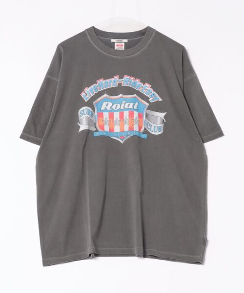 roial(ロイアル)の「DESIGN TEE/ROIAL(ロイアル)スタンダードサイジングヴィンテージライクプリント半袖カットソー(Tシャツ/カットソー・メンズ・ネイビー/ブラック/グレー・MEDIUM/LARGE/X-LARGE)」の4枚目の写真