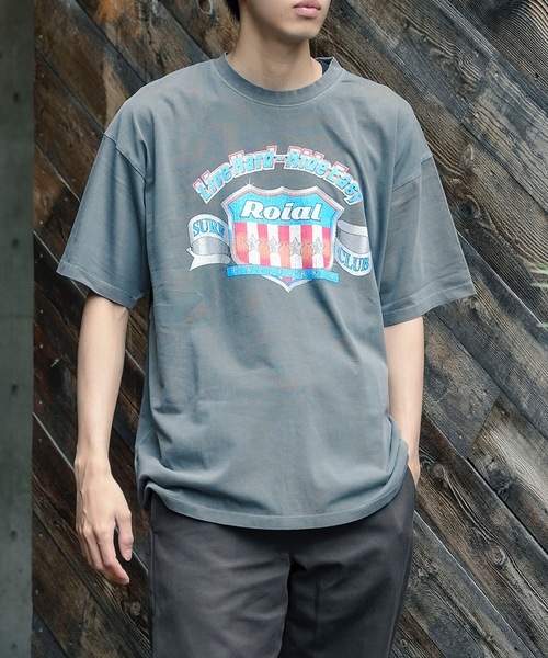 roial(ロイアル)の「DESIGN TEE/ROIAL(ロイアル)スタンダードサイジングヴィンテージライクプリント半袖カットソー(Tシャツ/カットソー・メンズ・ネイビー/ブラック/グレー・MEDIUM/LARGE/X-LARGE)」の17枚目の写真