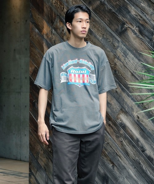 roial(ロイアル)の「DESIGN TEE/ROIAL(ロイアル)スタンダードサイジングヴィンテージライクプリント半袖カットソー(Tシャツ/カットソー・メンズ・ネイビー/ブラック/グレー・MEDIUM/LARGE/X-LARGE)」の15枚目の写真