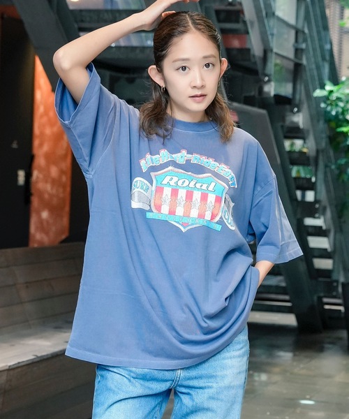 roial(ロイアル)の「DESIGN TEE/ROIAL(ロイアル)スタンダードサイジングヴィンテージライクプリント半袖カットソー(Tシャツ/カットソー・メンズ・ネイビー/ブラック/グレー・MEDIUM/LARGE/X-LARGE)」の8枚目の写真