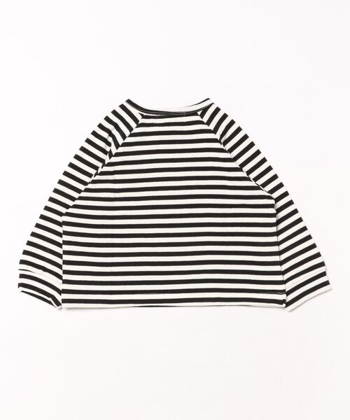 aimoha(アイモハ)の「【aimoha-KIDS-】ボタン付き ボーダートップス(Tシャツ/カットソー・キッズ・ベージュ/ホワイト/ブラウン・90/100/110/120/130)」の4枚目の写真