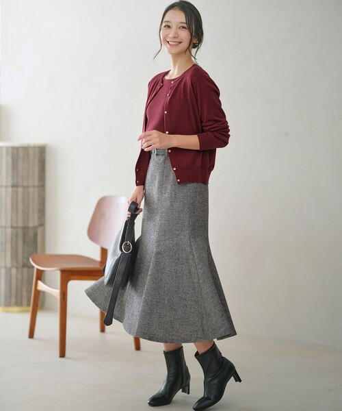 ANY SIS(エニィスィス)の「【洗える】ラメツイードナローフレア スカート(スカート・レディース・ダークブラウン系6/ブラック系6・1/2/3)」の5枚目の写真