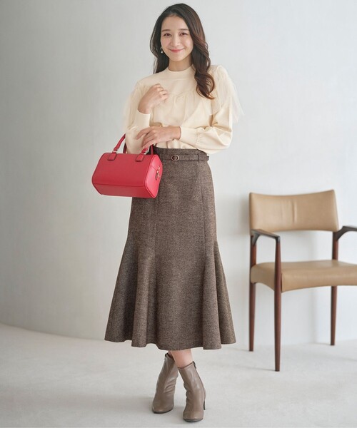 ANY SIS(エニィスィス)の「【洗える】ラメツイードナローフレア スカート(スカート・レディース・ダークブラウン系6/ブラック系6・1/2/3)」の8枚目の写真