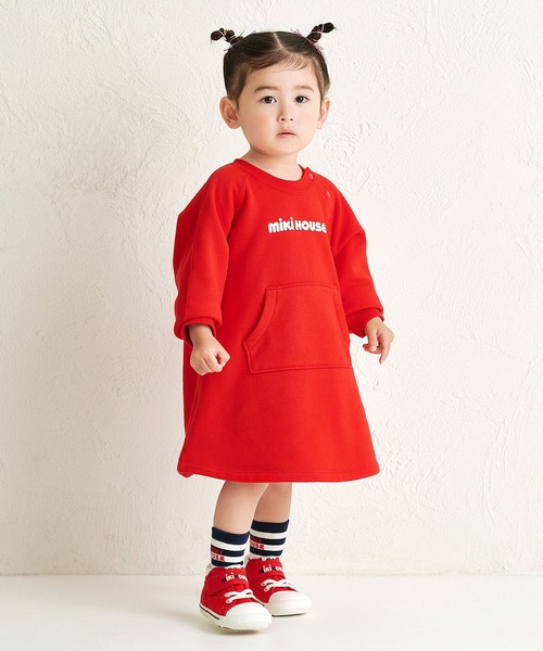 MIKI HOUSE（ミキハウス）の「【WEB限定】バックロゴワンピース（ワンピース・キッズ・ネイビー/イエロー/ダークブラウン/レッド・110cm/100cm/90cm/80ｃｍ/130cm/120cm）」の8枚目の写真